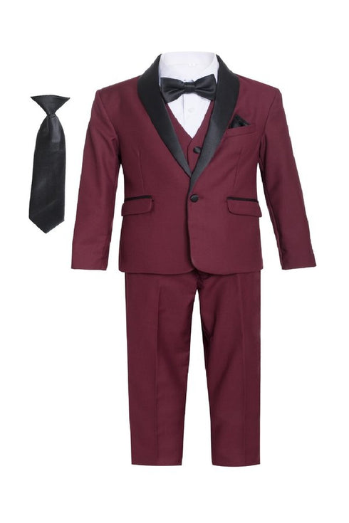 Magen Kids Big Boys Husky Fit Shawl Collar Tuxedo 7 Piece Suit 8-20 - SophiasStyle.com